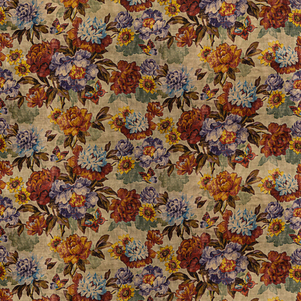 Botanica Velvet Red/Plum by Mulberry Fabric MODERN COUNTRY VELVETS COTTON - 49%;VISCOSE - 46%;POLYESTER - 5% Italy HEAVY Horizontal: 26.989 and Vertical: 22.852 53.978 - Fabric Carolina -