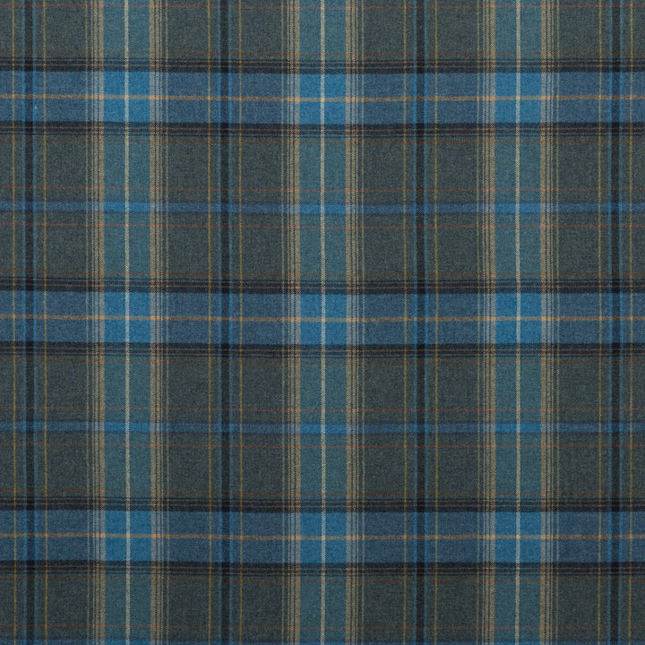 Shetland Plaid Blue by Mulberry Fabric BOHEMIAN ROMANCE WOOL - 100% United Kingdom LIGHT Horizontal: and Vertical: 13.79 59.1 - Fabric Carolina -