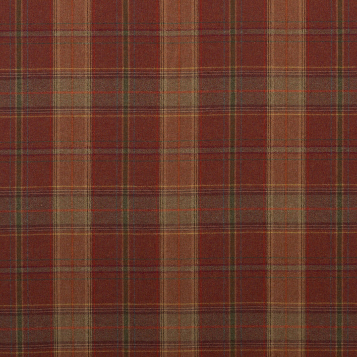 Shetland Plaid Russet by Mulberry Fabric BOHEMIAN ROMANCE WOOL - 100% United Kingdom LIGHT Horizontal: and Vertical: 13.79 59.1 - Fabric Carolina -