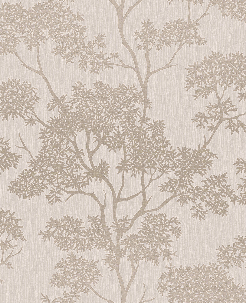Aspen Taupe Tree Wallpaper by Fine Decor Medley Covers about 56.4 square feet Great Britain Unpasted 25.2-in repeat, drop match 20.5-in by 33-ft long roll - Fabric Carolina -