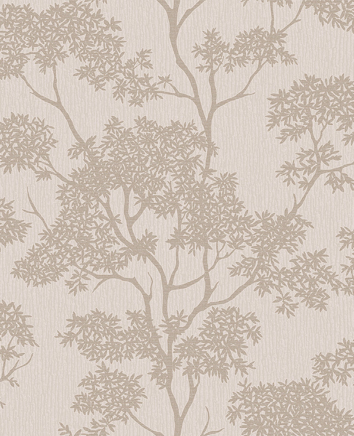 Aspen Taupe Tree Wallpaper by Fine Decor Medley Covers about 56.4 square feet Great Britain Unpasted 25.2-in repeat, drop match 20.5-in by 33-ft long roll - Fabric Carolina -