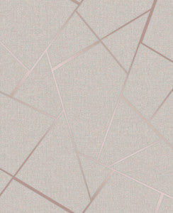 Quartz Rose Gold Fractal Wallpaper by Fine Decor