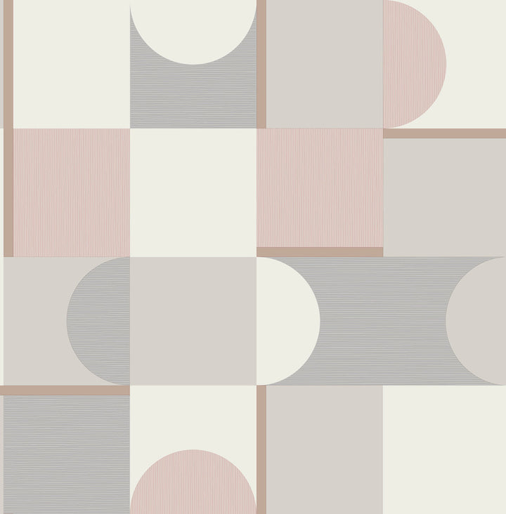 Marino Blush Geometric Wallpaper by Fine Decor Medley Covers about 56.4 square feet Great Britain Unpasted 20.86-in repeat, drop match 20.5-in by 33-ft long roll - Fabric Carolina -