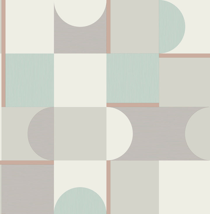 Marino Mint Geometric Wallpaper by Fine Decor Medley Covers about 56.4 square feet Great Britain Unpasted 20.86-in repeat, drop match 20.5-in by 33-ft long roll - Fabric Carolina -