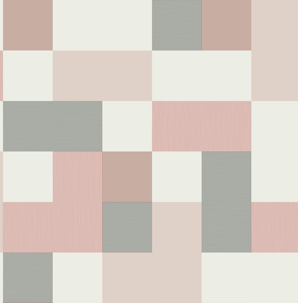 Milano Blush Geometric Wallpaper by Fine Decor Medley Covers about 56.4 square feet Great Britain Unpasted 20.86-in repeat, drop match 20.5-in by 33-ft long roll - Fabric Carolina -