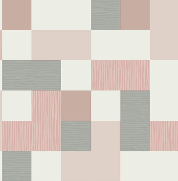 Milano Blush Geometric Wallpaper by Fine Decor Medley Covers about 56.4 square feet Great Britain Unpasted 20.86-in repeat, drop match 20.5-in by 33-ft long roll - Fabric Carolina -