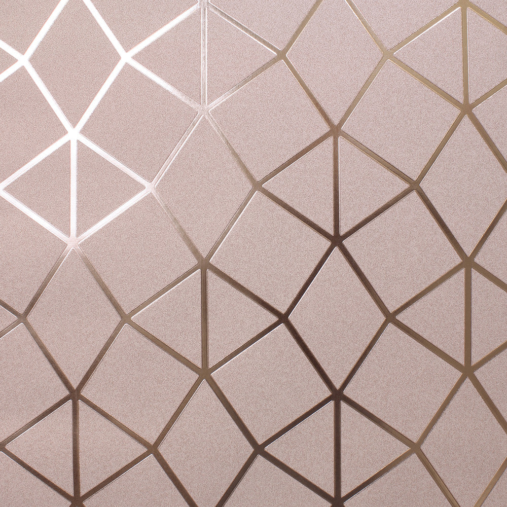 Stella Blush Geo Trellis Wallpaper by Fine Decor Medley Covers about 57.5 square feet China Unpasted 20.9-in repeat, straight match 20.9-in by 33-ft long roll - Fabric Carolina -