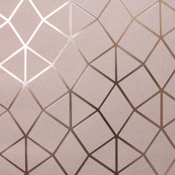 Stella Blush Geo Trellis Wallpaper by Fine Decor Medley Covers about 57.5 square feet China Unpasted 20.9-in repeat, straight match 20.9-in by 33-ft long roll - Fabric Carolina -