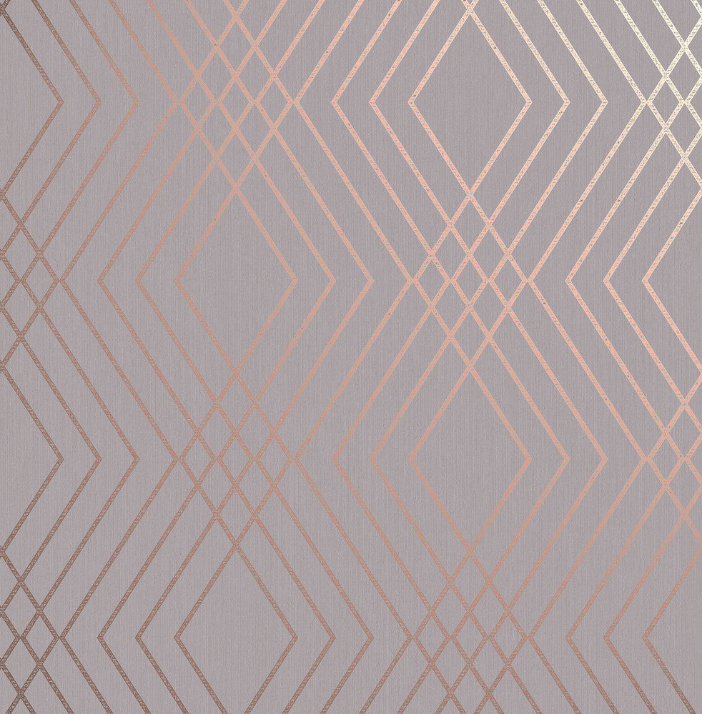 Shard Grey Trellis Wallpaper by Fine Decor Medley Covers about 56.4 square feet Great Britain Unpasted 20.5-in repeat, drop match 20.5-in by 33-ft long roll - Fabric Carolina -