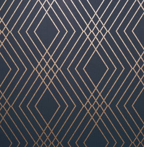 Shard Navy Trellis Wallpaper by Fine Decor