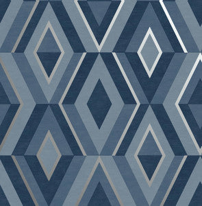 Shard Blue Geometric Wallpaper by Fine Decor