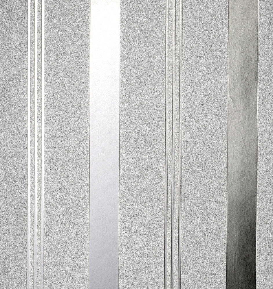 Collin Silver Bexley Stripe Wallpaper by Fine Decor Medley Covers about 57.5 square feet China Unpasted No repeat, random match 20.9-in by 33-ft long roll - Fabric Carolina -