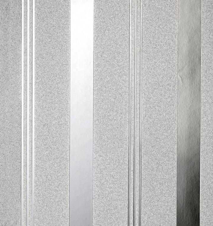 Collin Silver Bexley Stripe Wallpaper by Fine Decor Medley Covers about 57.5 square feet China Unpasted No repeat, random match 20.9-in by 33-ft long roll - Fabric Carolina -