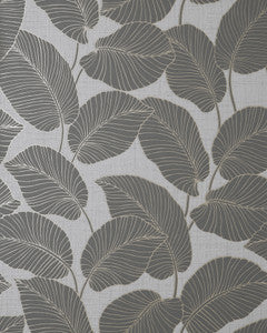Larson Grey Leaf Wallpaper by Fine Decor