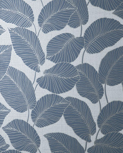 Larson Blue Leaf Wallpaper by Fine Decor