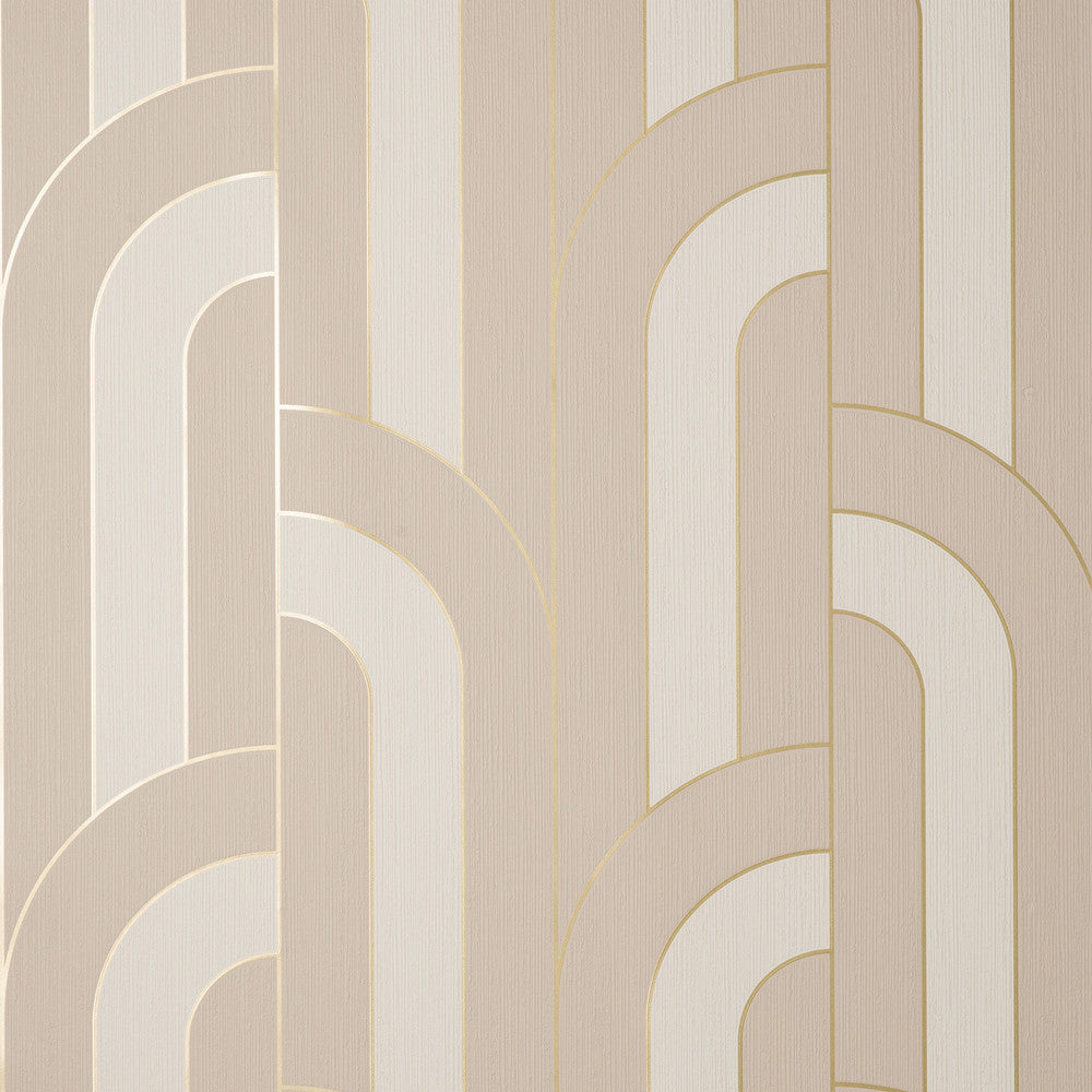 Ezra Blush Arch Wallpaper by Fine Decor Medley Covers about 56.4 square feet Great Britain Unpasted 12.6-in repeat, straight match 20.5-in by 33-ft long roll - Fabric Carolina -