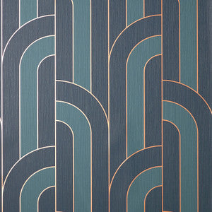 Ezra Blue Arch Wallpaper by Fine Decor