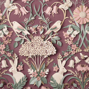 Fae Plum Woodland Wallpaper by Fine Decor