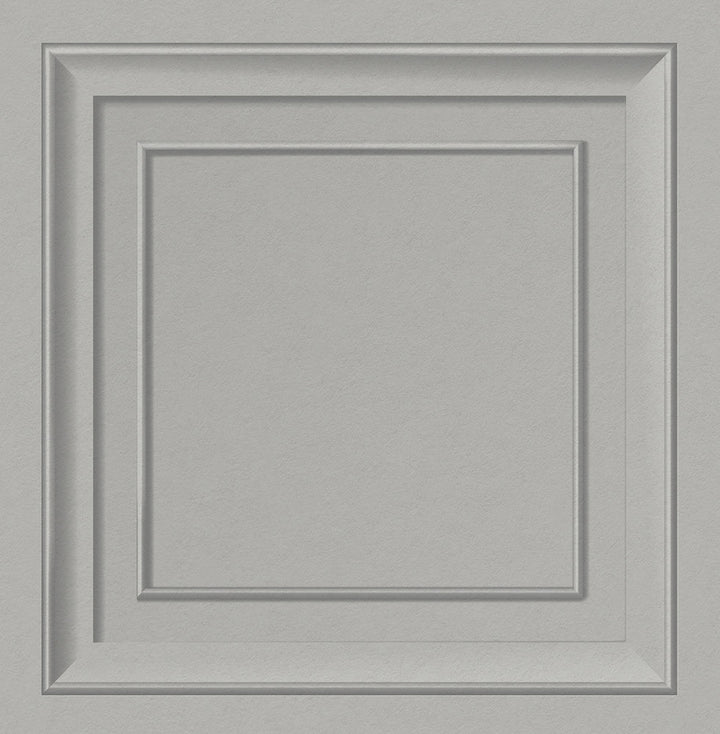 Distinctive Grey Square Panel Wallpaper by Fine Decor Medley Covers about 56.4 square feet Great Britain Unpasted 20.9-in repeat, straight match 20.5-in by 33-ft long roll - Fabric Carolina -