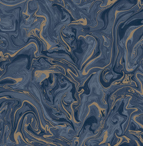 Suave Navy Marble Wallpaper by Fine Decor