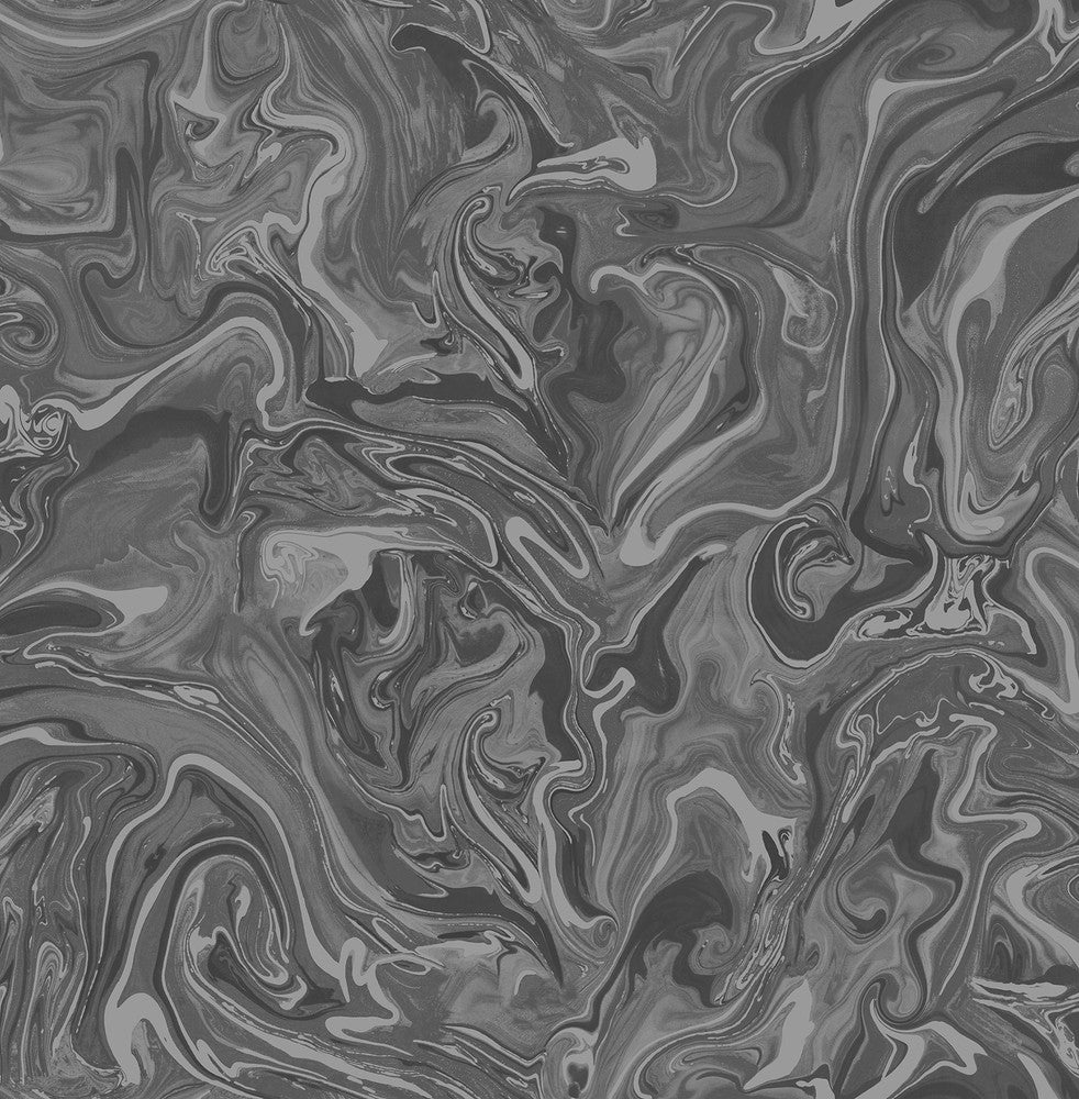 Suave Charcoal Marble Wallpaper by Fine Decor Medley Covers about 56.4 square feet Great Britain Unpasted 20.9-in repeat, drop match 20.5-in by 33-ft long roll - Fabric Carolina -