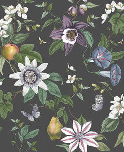Sierra Black Floral Wallpaper by Fine Decor