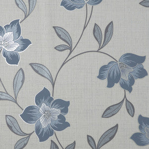 Larson Blue Floral Wallpaper by Fine Decor