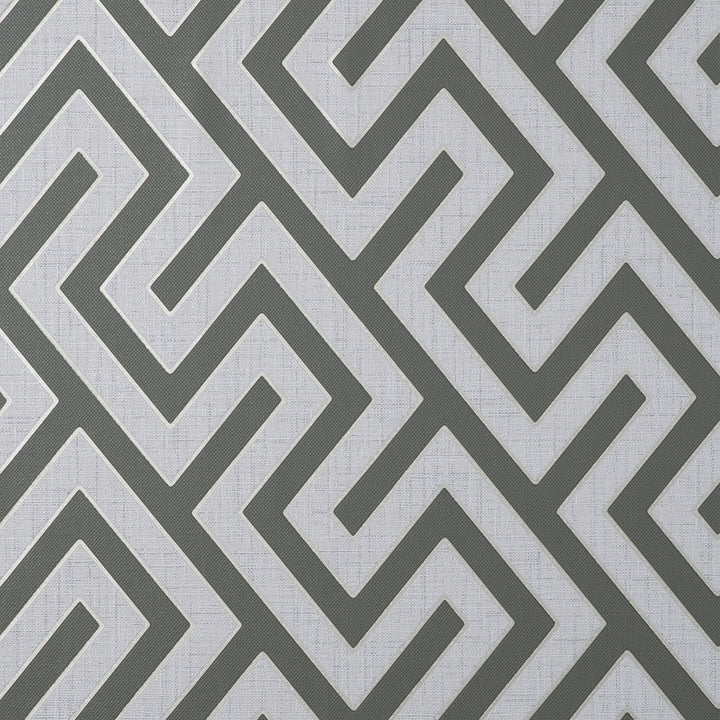 Meander Charcoal Geo Wallpaper by Fine Decor Medley Covers about 56.4 square feet Great Britain Unpasted 25.2-in repeat, drop match 20.5-in by 33-ft long roll - Fabric Carolina -