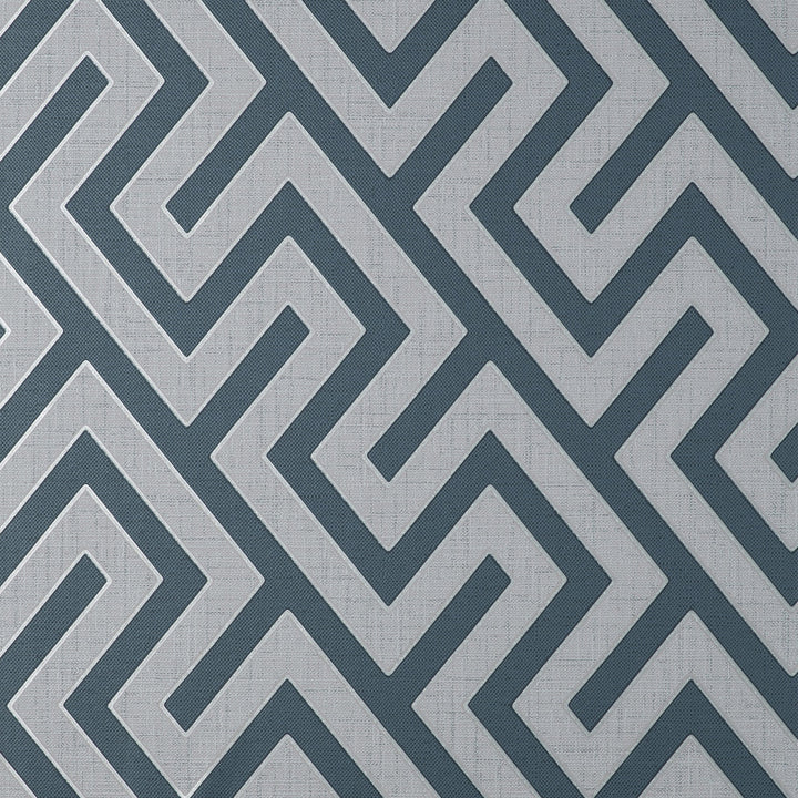 Meander Blue Geo Wallpaper by Fine Decor Medley Covers about 56.4 square feet Great Britain Unpasted 25.2-in repeat, drop match 20.5-in by 33-ft long roll - Fabric Carolina -