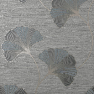 Miya Grey Ginkgo Wallpaper by Fine Decor