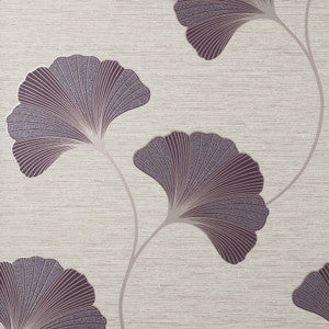 Miya Plum Ginkgo Wallpaper by Fine Decor