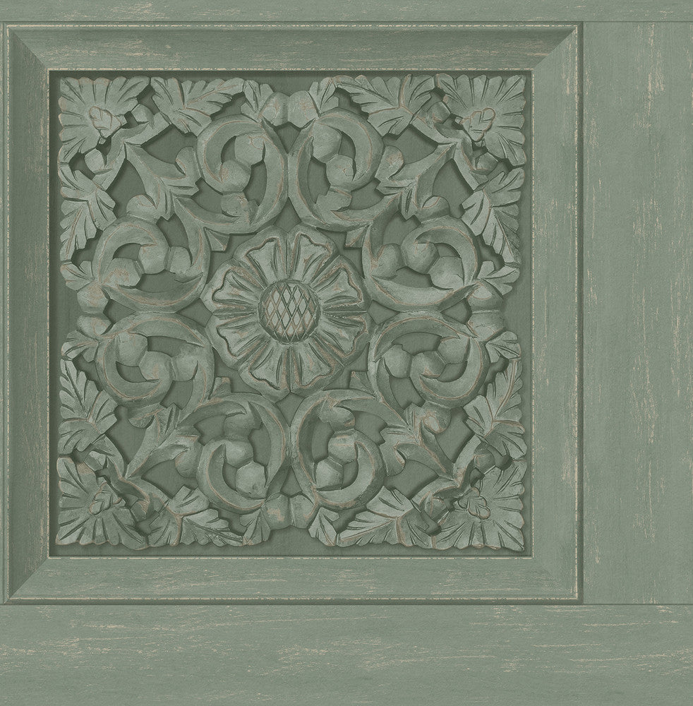 Albie Moss Carved Panel Wallpaper by Fine Decor Medley Covers about 56.4 square feet 20.5-in by 33-ft long roll Unpasted 20.9 - Fabric Carolina -