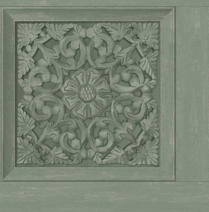 Albie Moss Carved Panel Wallpaper by Fine Decor Medley Covers about 56.4 square feet 20.5-in by 33-ft long roll Unpasted 20.9 - Fabric Carolina -
