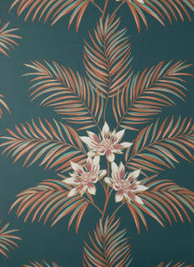 Bali Teal Palm Wallpaper by Fine Decor