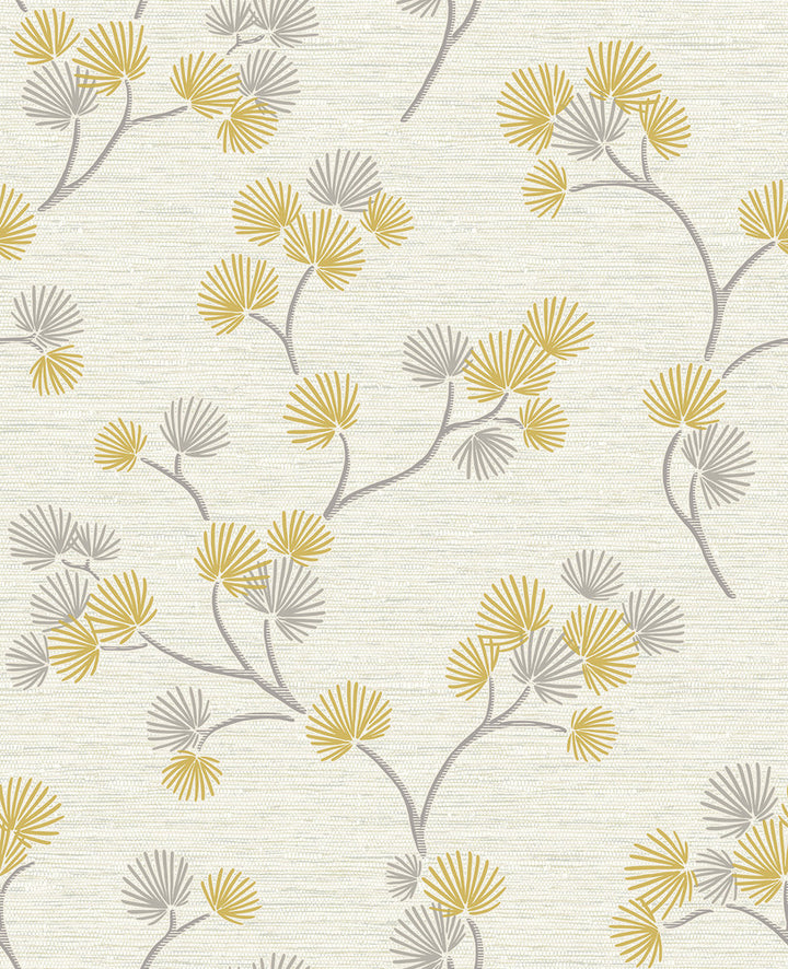Kira Mustard Trail Wallpaper by Fine Decor Medley Covers about 56.4 square feet 20.5-in by 33-ft long roll Unpasted 25.2 - Fabric Carolina -