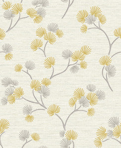 Kira Mustard Trail Wallpaper by Fine Decor