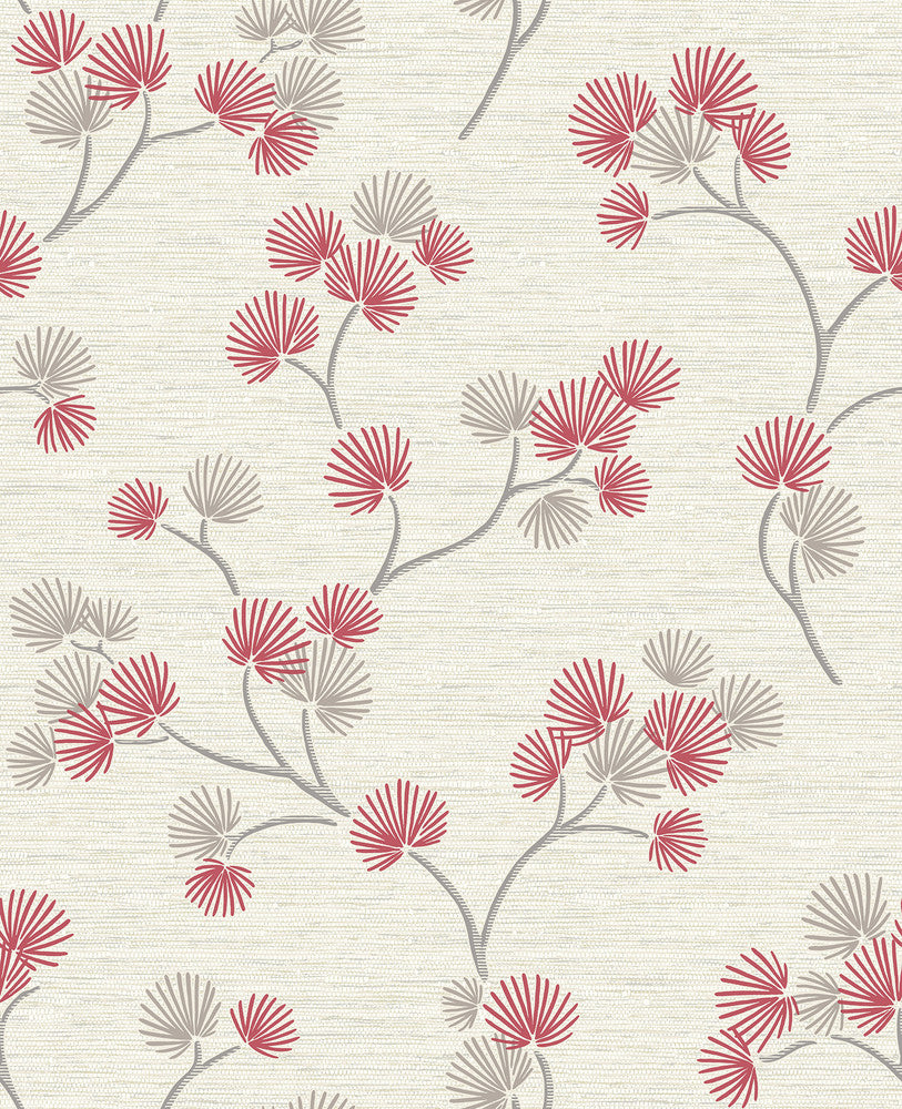 Kira Red Trail Wallpaper by Fine Decor Medley Covers about 56.4 square feet 20.5-in by 33-ft long roll Unpasted 25.2 - Fabric Carolina -