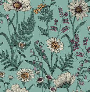 Arden Blue Wild Meadow Wallpaper by Fine Decor