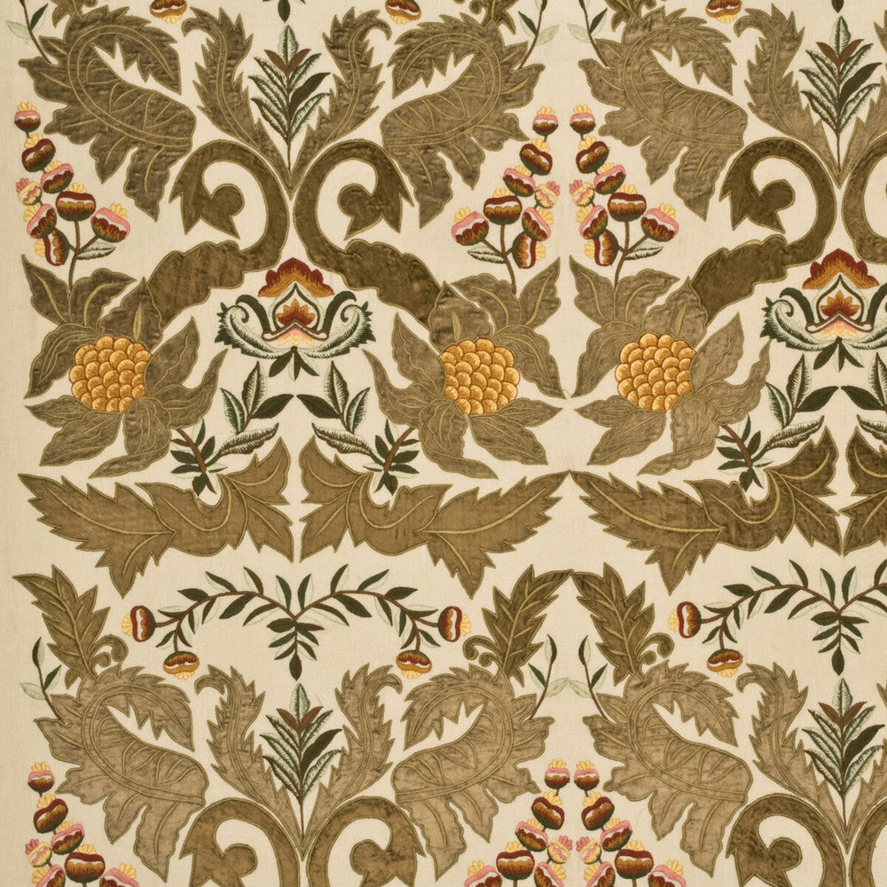 Constantine Linen Sage/Gold by Mulberry Fabric GRANDIFLORA II LINEN - 58%;VISCOSE - 42% India - Horizontal: 25.61 and Vertical: 29.55 51.22 - Fabric Carolina -