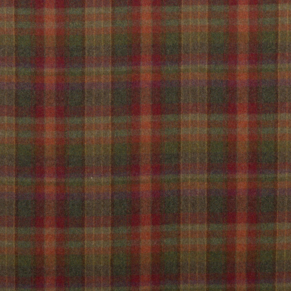 Country Plaid Red/Lovat/Heather by Mulberry Fabric BOHEMIAN ROMANCE WOOL - 100% United Kingdom Horizontal: 10.638 and Vertical: 12.214 47.28 - Fabric Carolina -