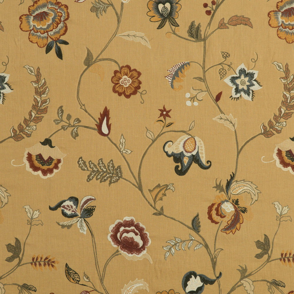 Elidora Spice by Mulberry Fabric BOHEMIAN ROMANCE LINEN - 63%;POLYESTER - 37% India Horizontal: 25.216 and Vertical: 30.732 50.432 - Fabric Carolina -
