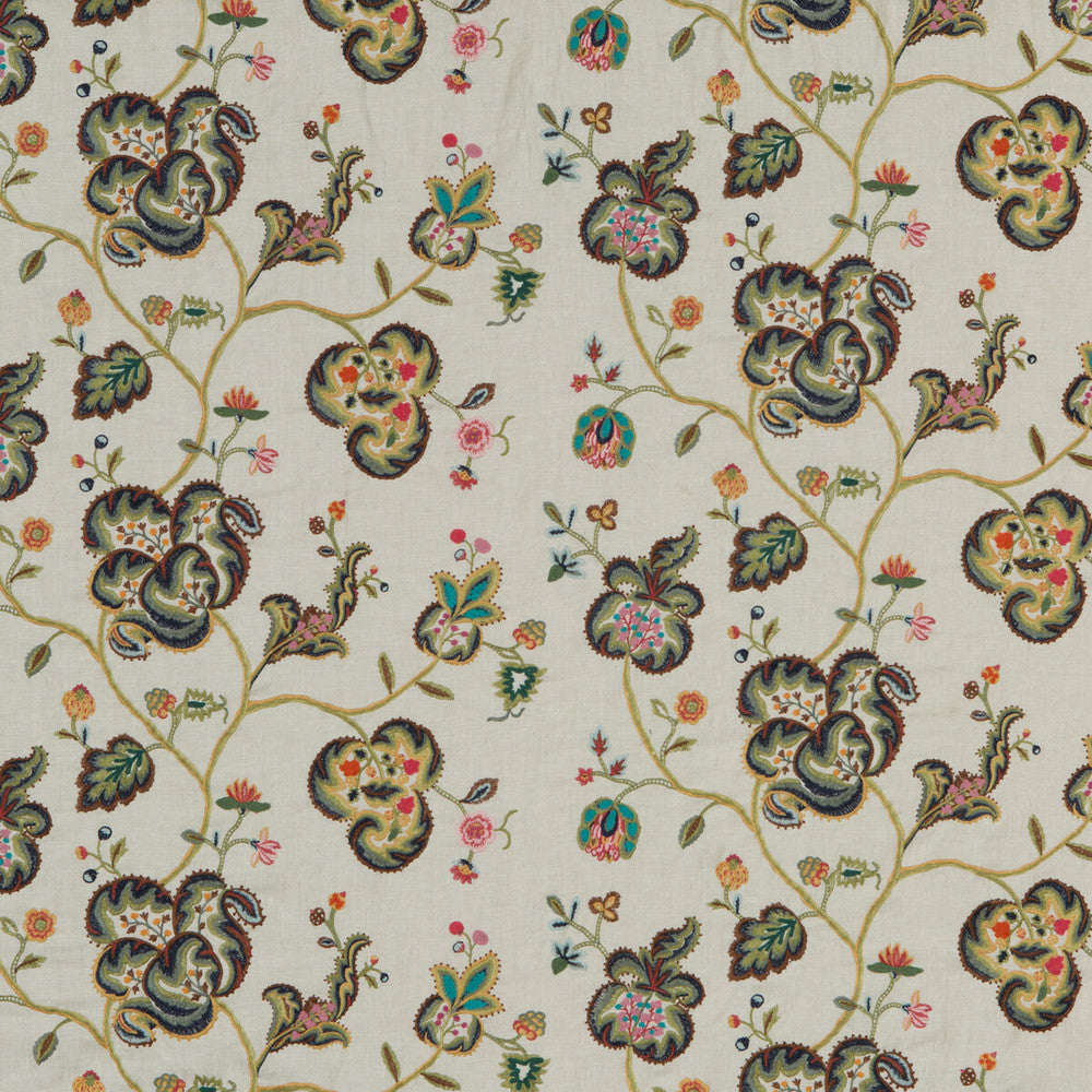Montjoy Multi by Mulberry Fabric BOHEMIAN ROMANCE LINEN - 70%;POLYESTER - 30% India - Horizontal: 50.432 and Vertical: 14.972 50.432 - Fabric Carolina -