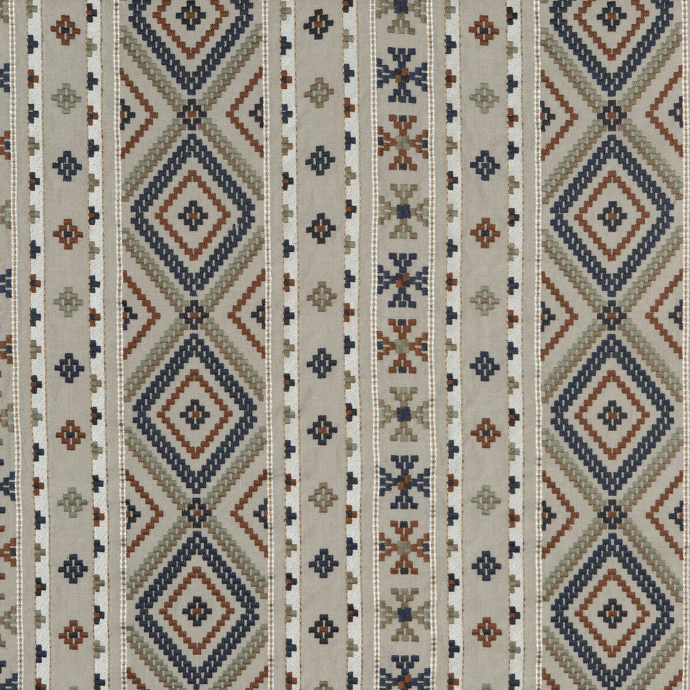 Shaftesbury Blue/Lovat by Mulberry Fabric BOHEMIAN ROMANCE LINEN - 53%;POLYESTER - 28%;VISCOSE - 19% India - Horizontal: 25.61 and Vertical: 12.214 51.22 - Fabric Carolina -