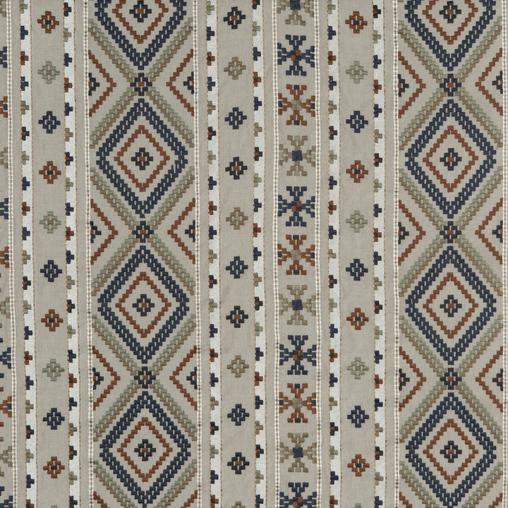 Shaftesbury Blue/Lovat by Mulberry Fabric BOHEMIAN ROMANCE LINEN - 53%;POLYESTER - 28%;VISCOSE - 19% India Horizontal: 25.61 and Vertical: 12.214 51.22 - Fabric Carolina -
