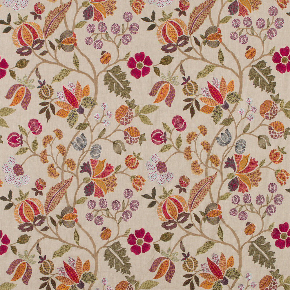 Wilderness Multi by Mulberry Designer Fabric BOHEMIAN ROMANCE LINEN - 75%;VISCOSE - 20%;POLYESTER - 5% India Horizontal: 25.216 and Vertical: 31.52 50.432 - Swanky Fabrics -