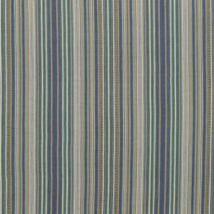 Tapton Stripe Teal/Indigo by Mulberry Designer Fabric FESTIVAL COTTON - 53%;JUTE - 47% India - Horizontal: 17.73 and Vertical: - 53.978 - Swanky Fabrics -