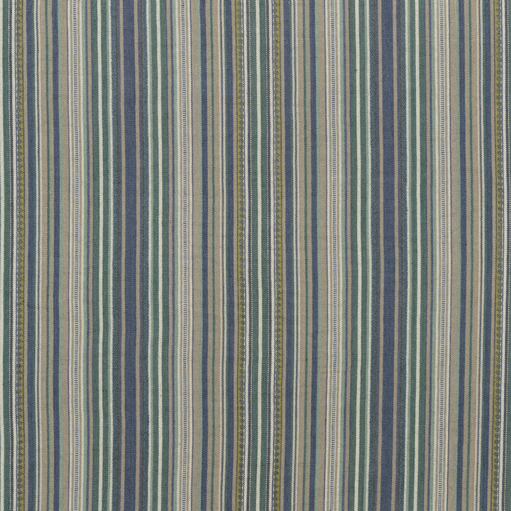 Tapton Stripe Teal/Indigo by Mulberry Fabric FESTIVAL COTTON - 53%;JUTE - 47% India - Horizontal: 17.73 and Vertical: - 53.978 - Fabric Carolina -