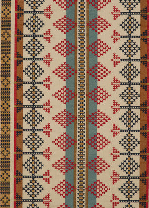 Saddle Blanket Indigo/Red by Mulberry Fabric Mulberry Fabric Saddle Blanket Indigo/RedFabric BOHEMIAN TRAVELS LINEN - 75%;POLYESTER - 25% India </p><p>Repeat: H: 24.428, V: 7.88 48.856 - Fabric Carolina -