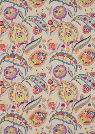 Oakwood Multi by Mulberry Fabric BOHEMIAN TRAVELS LINEN - 52%;RAYON - 48% India - Horizontal: 25.216 and Vertical: 30.338 50.432 - Fabric Carolina -