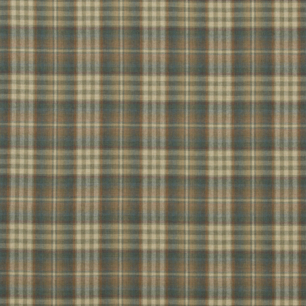 Nevis Teal/Russet by Mulberry Fabric FESTIVAL WOOL - 100% United Kingdom HEAVY Horizontal: 9.85 and Vertical: 11.032 59.1 - Fabric Carolina -
